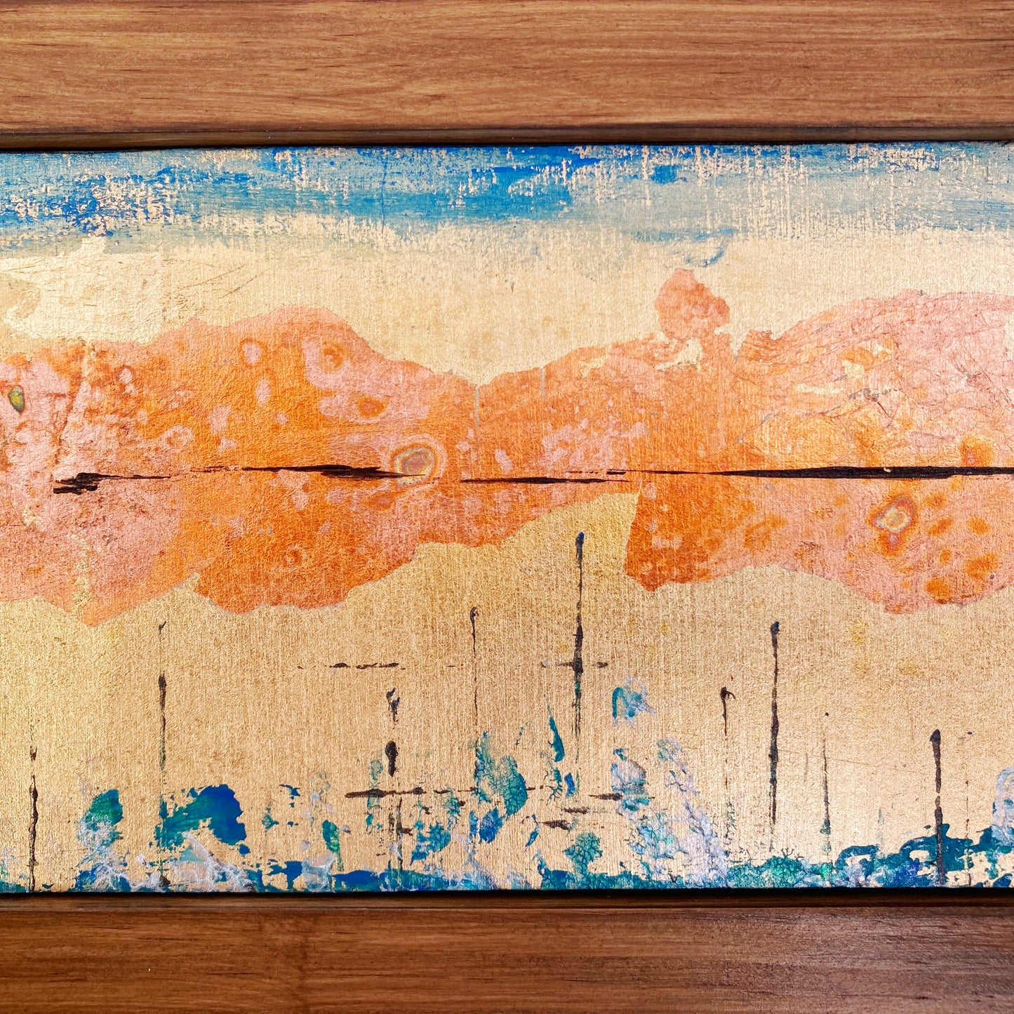 Horizon Line 4x12" Wood Panel in handmade frame