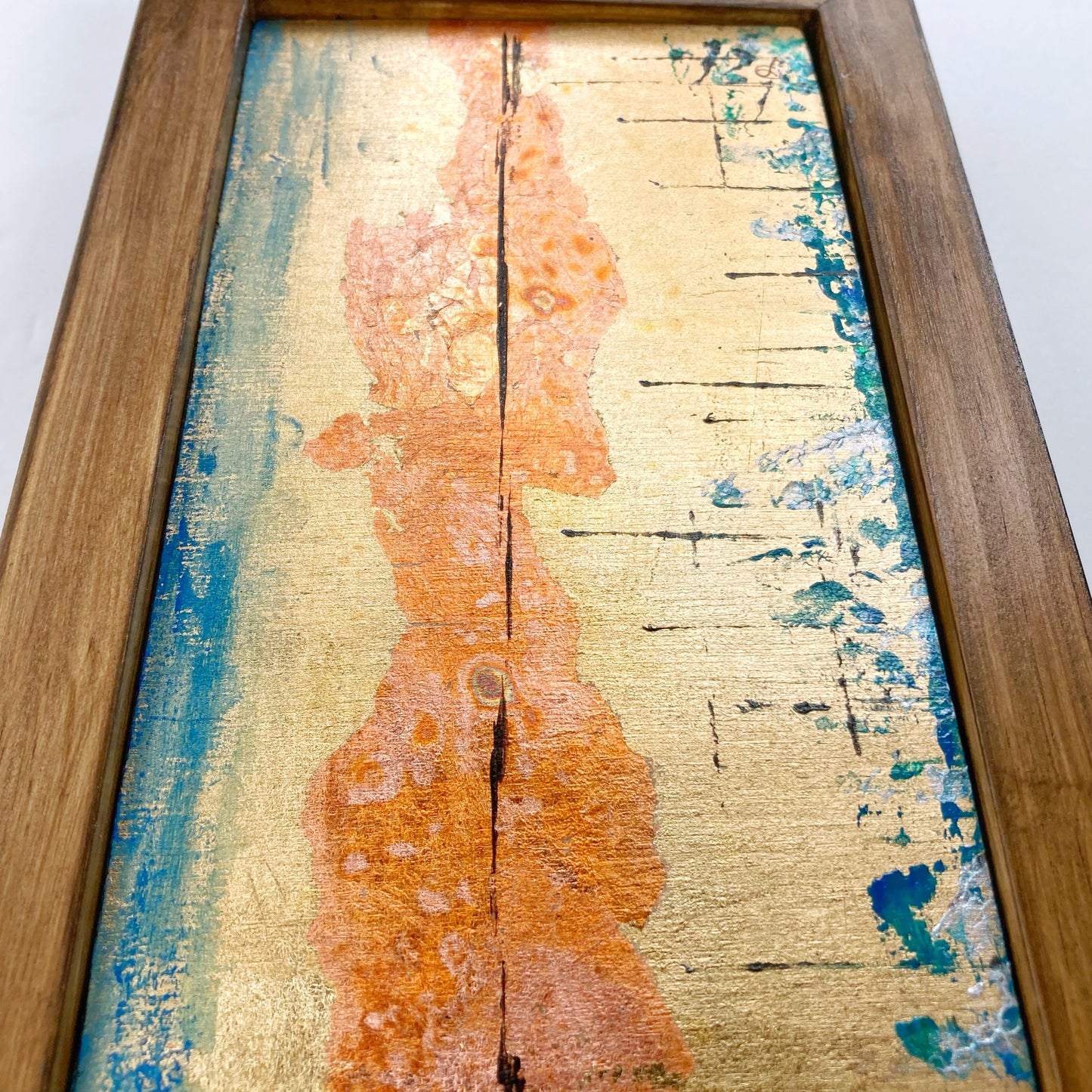 Horizon Line 4x12" Wood Panel in handmade frame