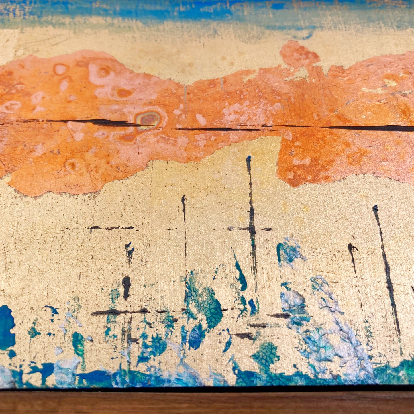 Horizon Line 4x12" Wood Panel in handmade frame