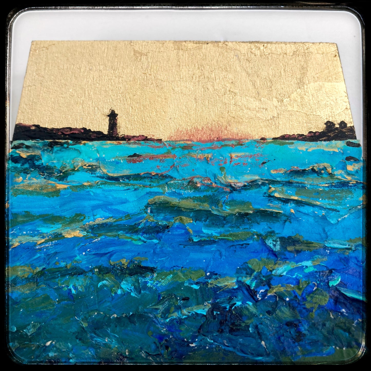 What Lies Beneath #3 - Mixed media metal miniature