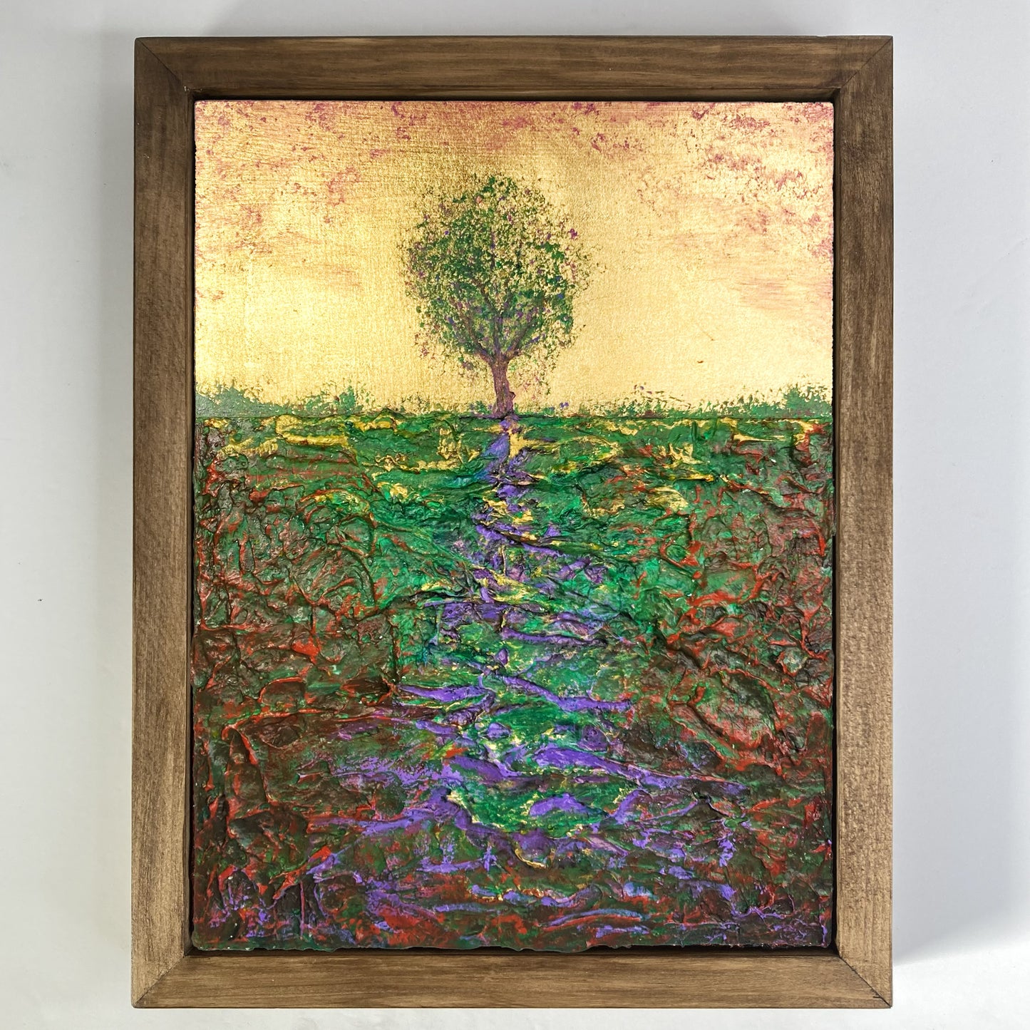 Respire, 11x14" Wood Panel in handmade frame