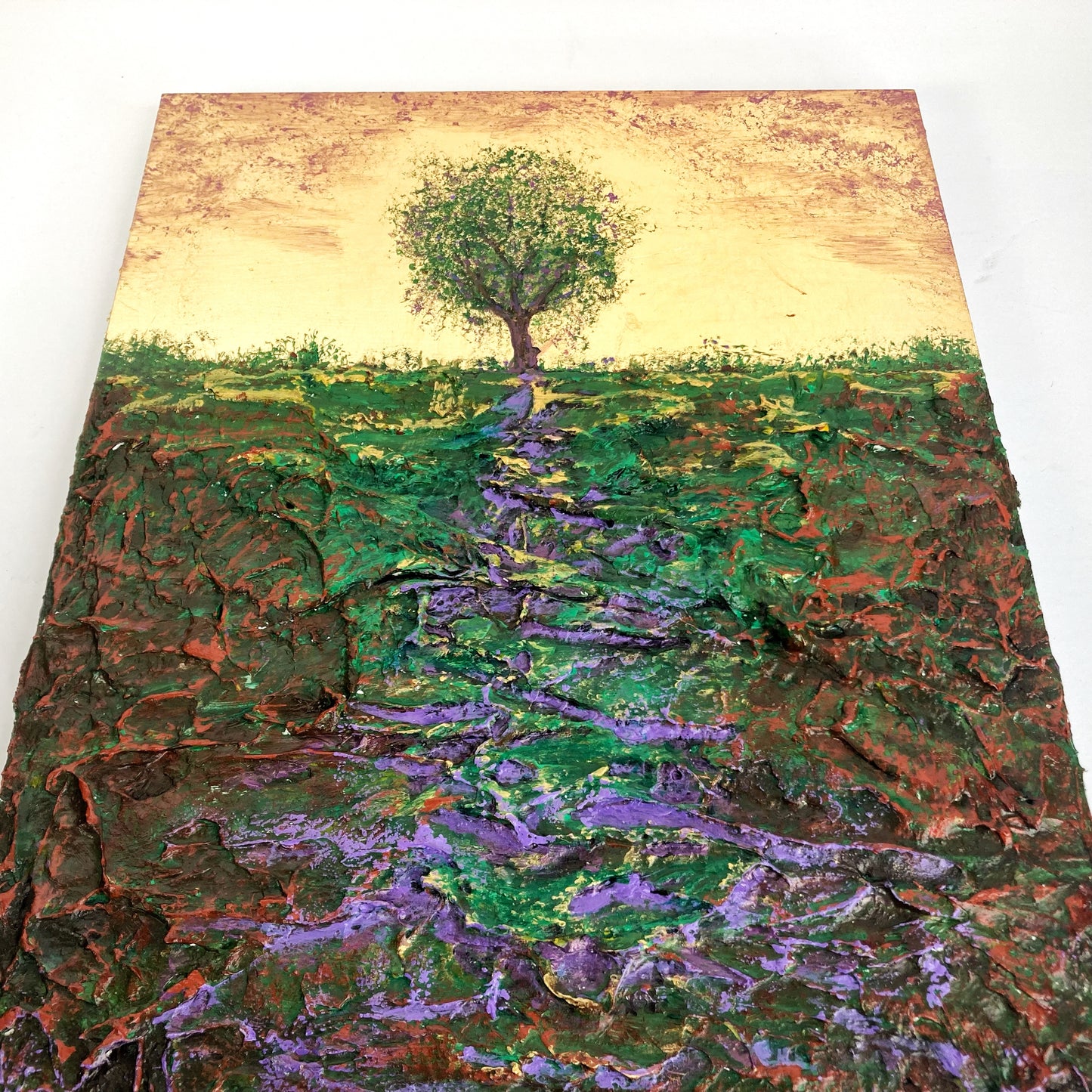 Respire, 11x14" Wood Panel in handmade frame