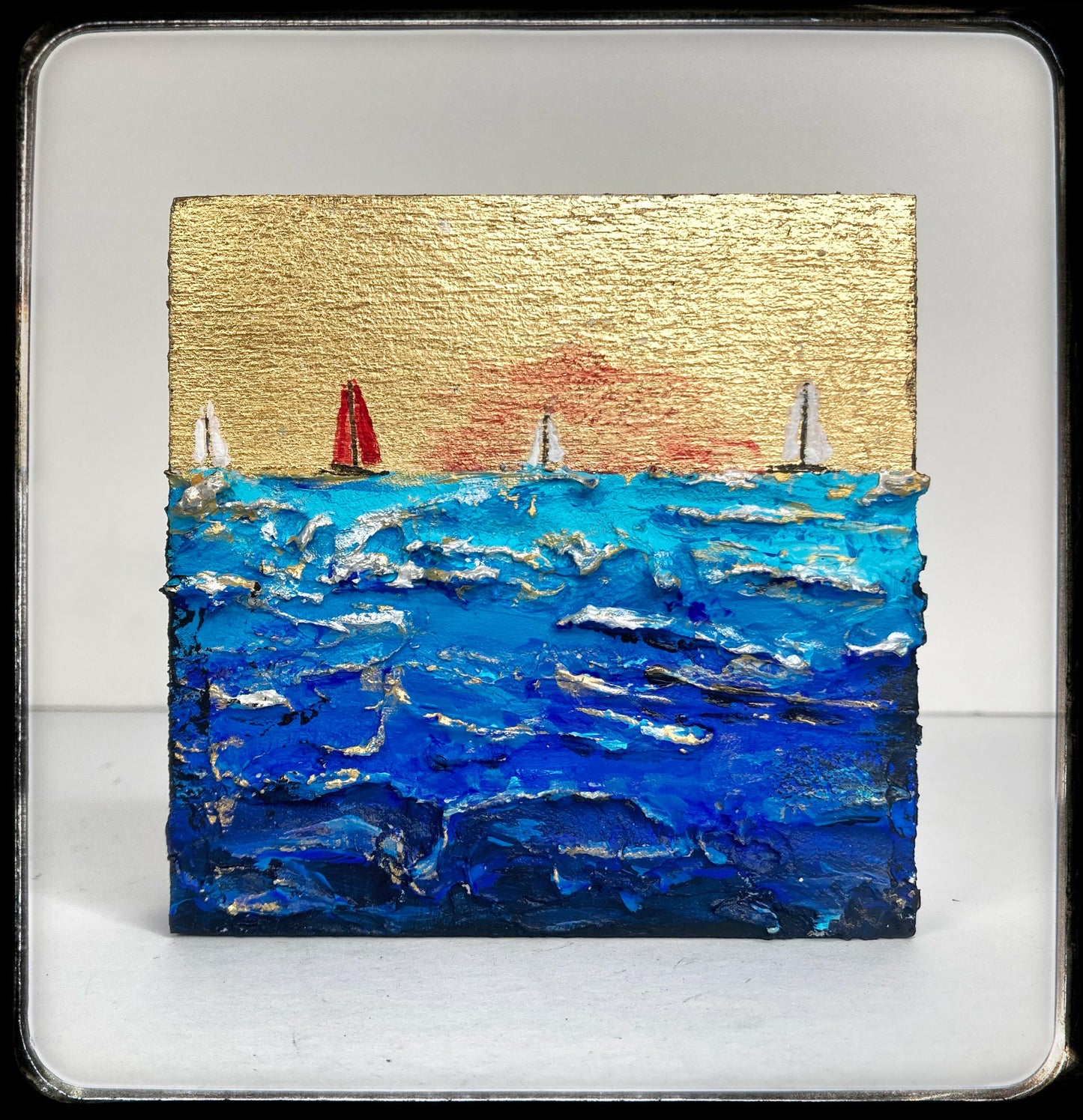 What Lies Beneath #5 - Mixed media metal miniature