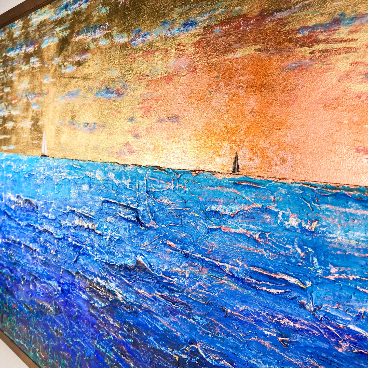 Beneath and Beyond 24x36" Wood Panel in handmade frame