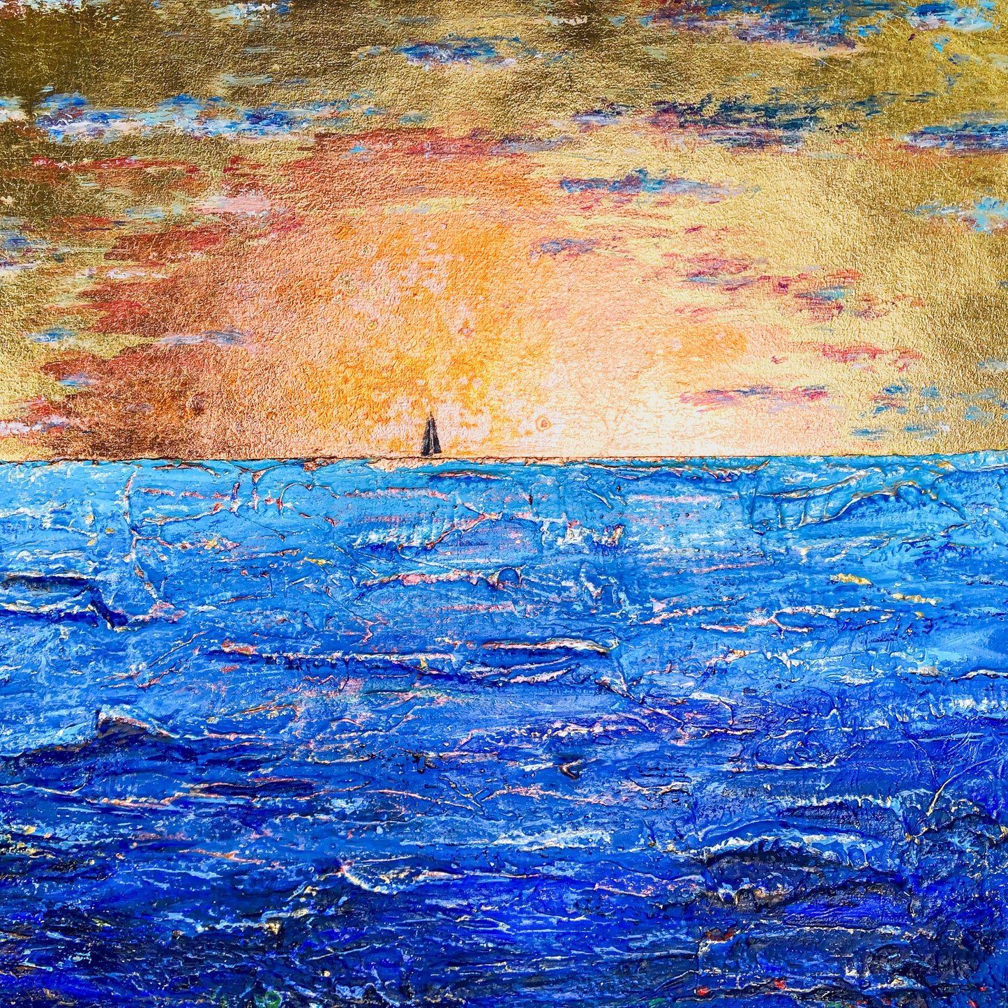 Beneath and Beyond 24x36" Wood Panel in handmade frame