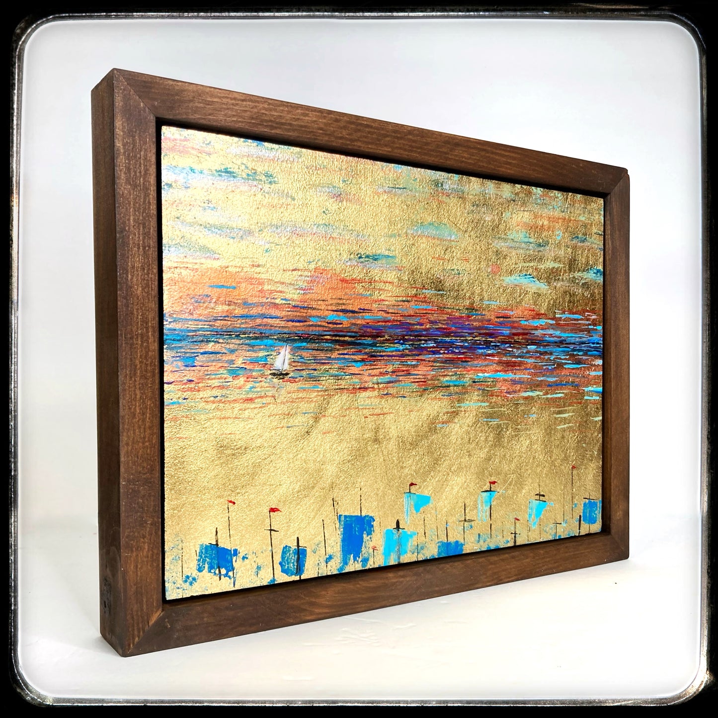 Into The Storm. 9x12" Wood Panel in handmade frame