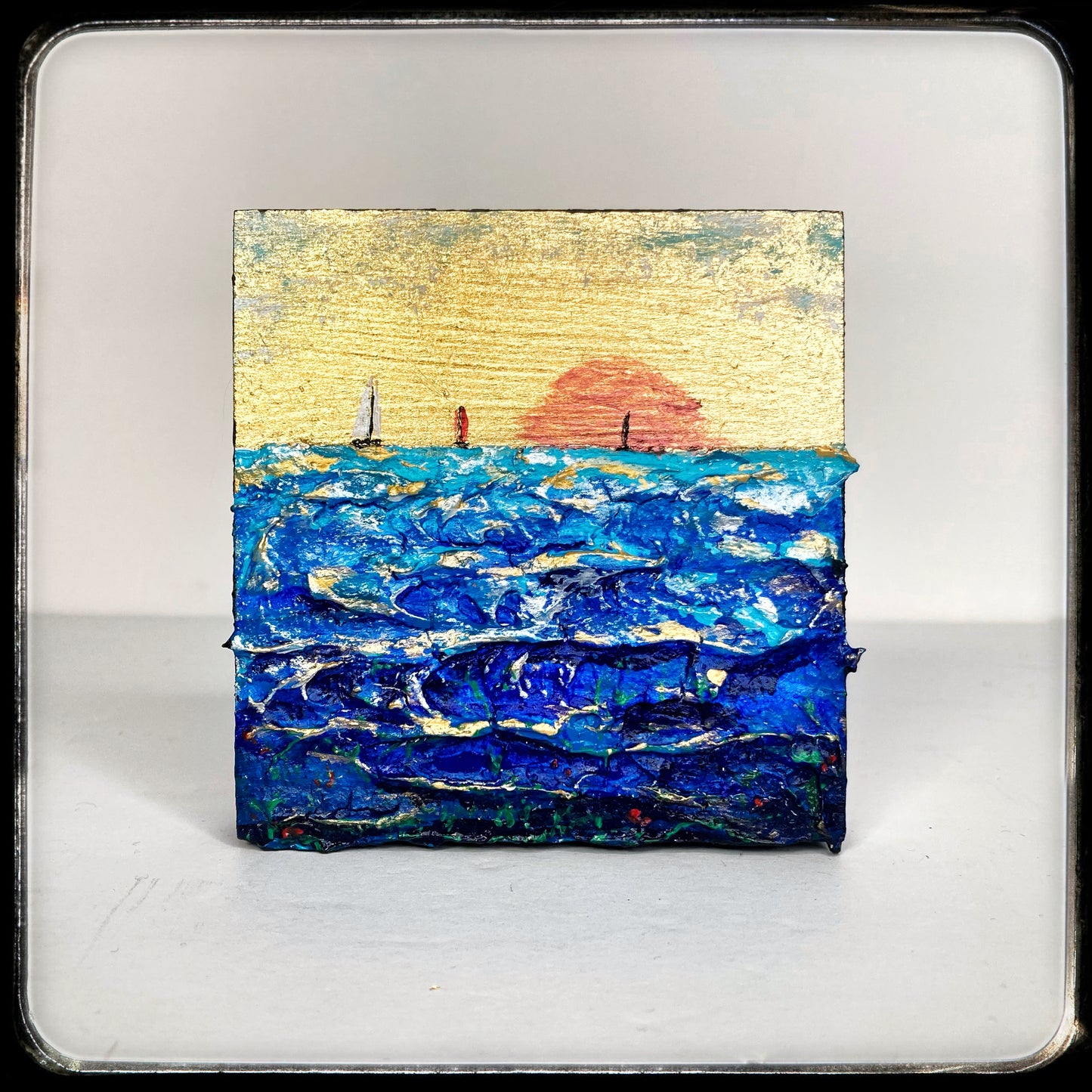 What Lies Beneath #7 - Mixed media metal miniature