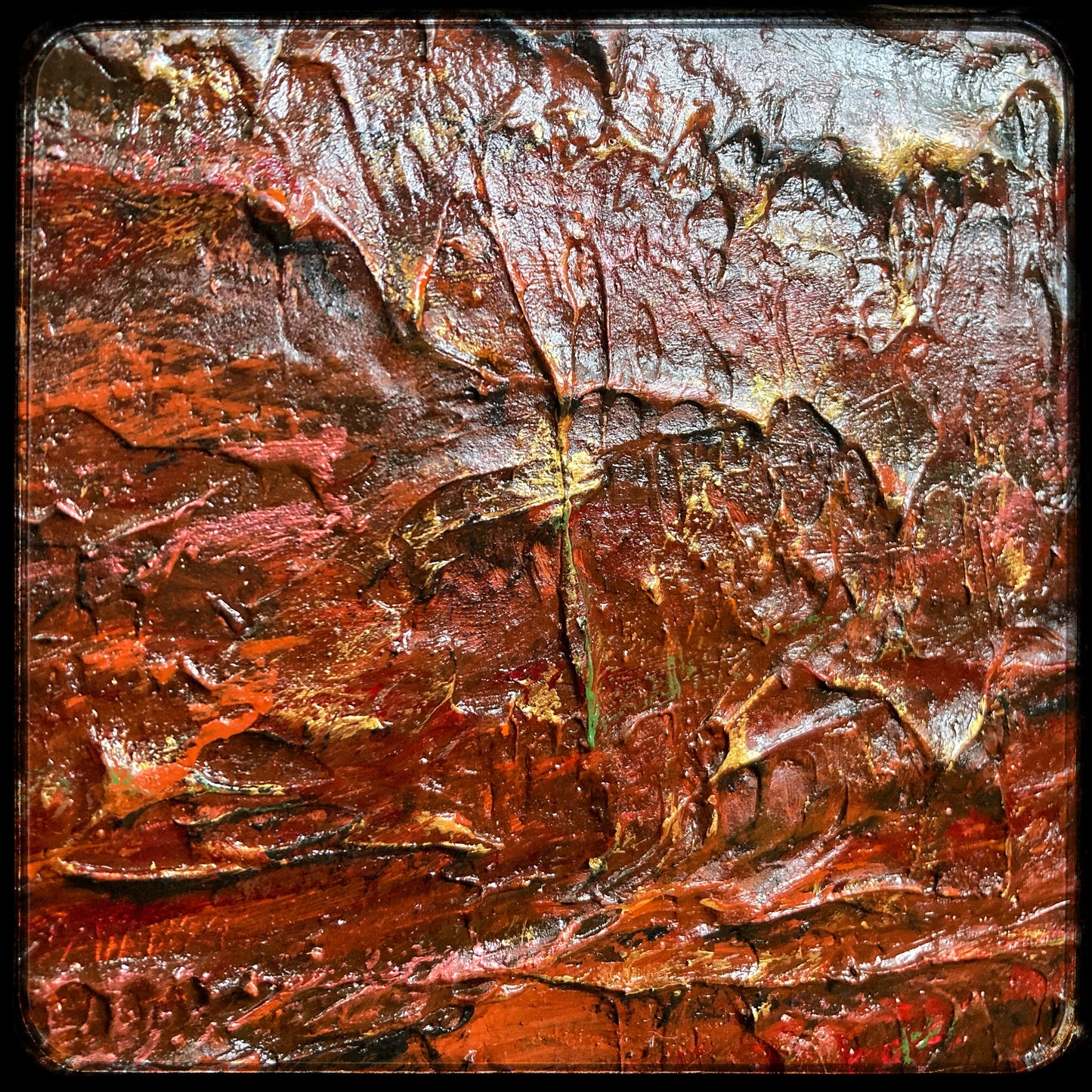 The Memory Keeper, 24x36" Wood Panel in handmade frame