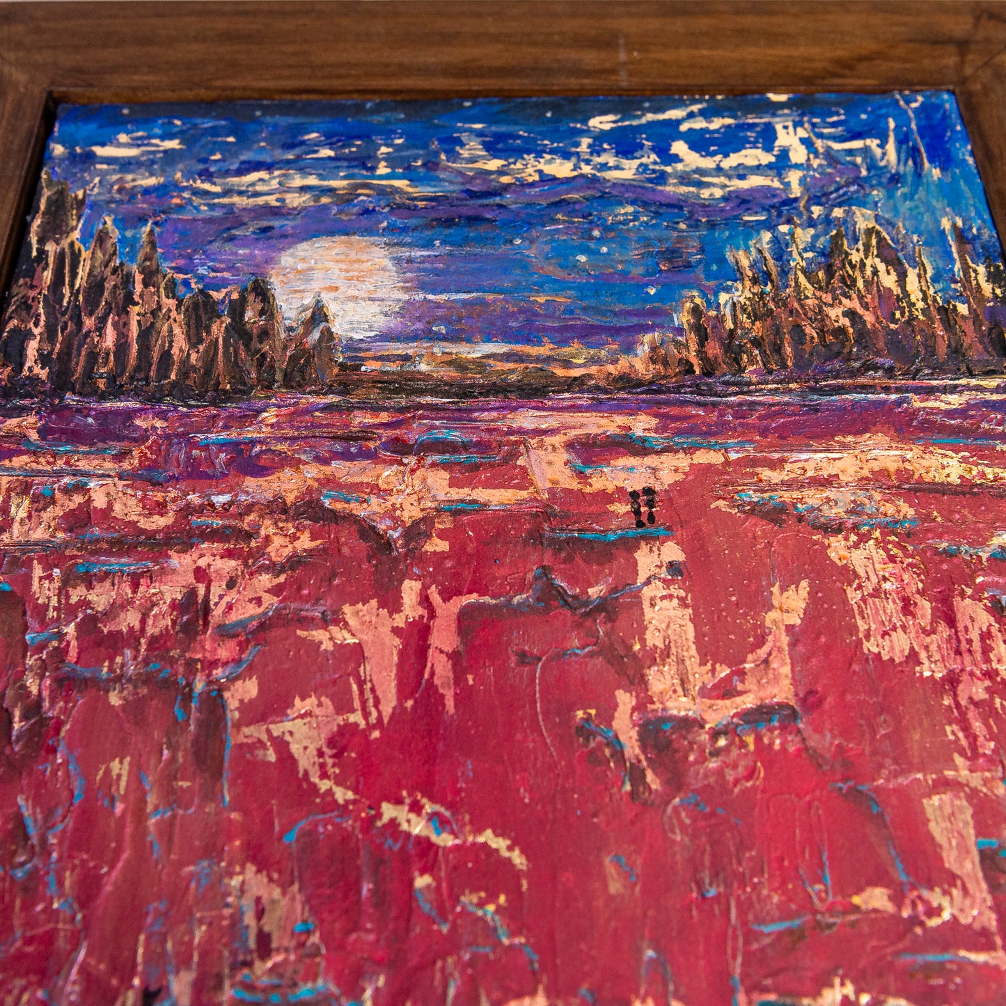 Otherworld, 9x12" Wood Panel in handmade frame