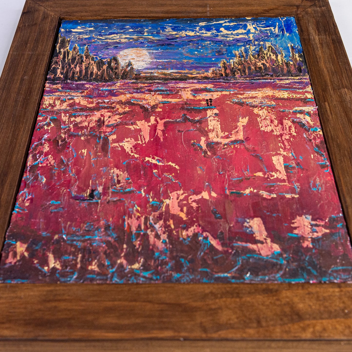 Otherworld, 9x12" Wood Panel in handmade frame