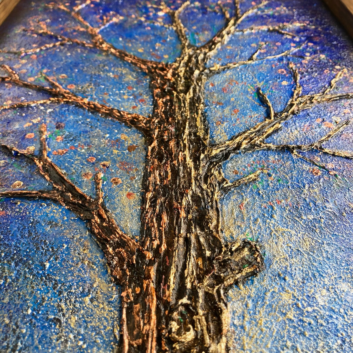 The Guardian. 12x24" Wood Panel in handmade frame