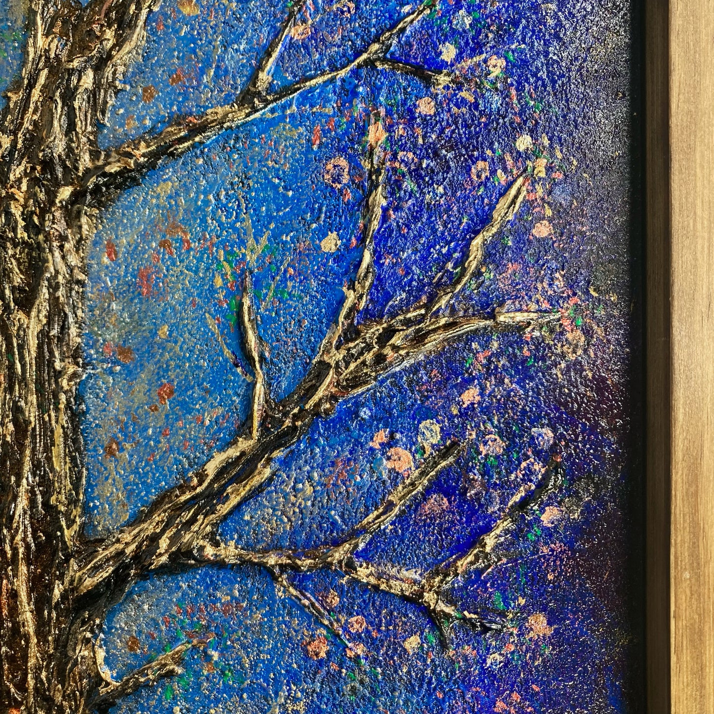 The Guardian. 12x24" Wood Panel in handmade frame