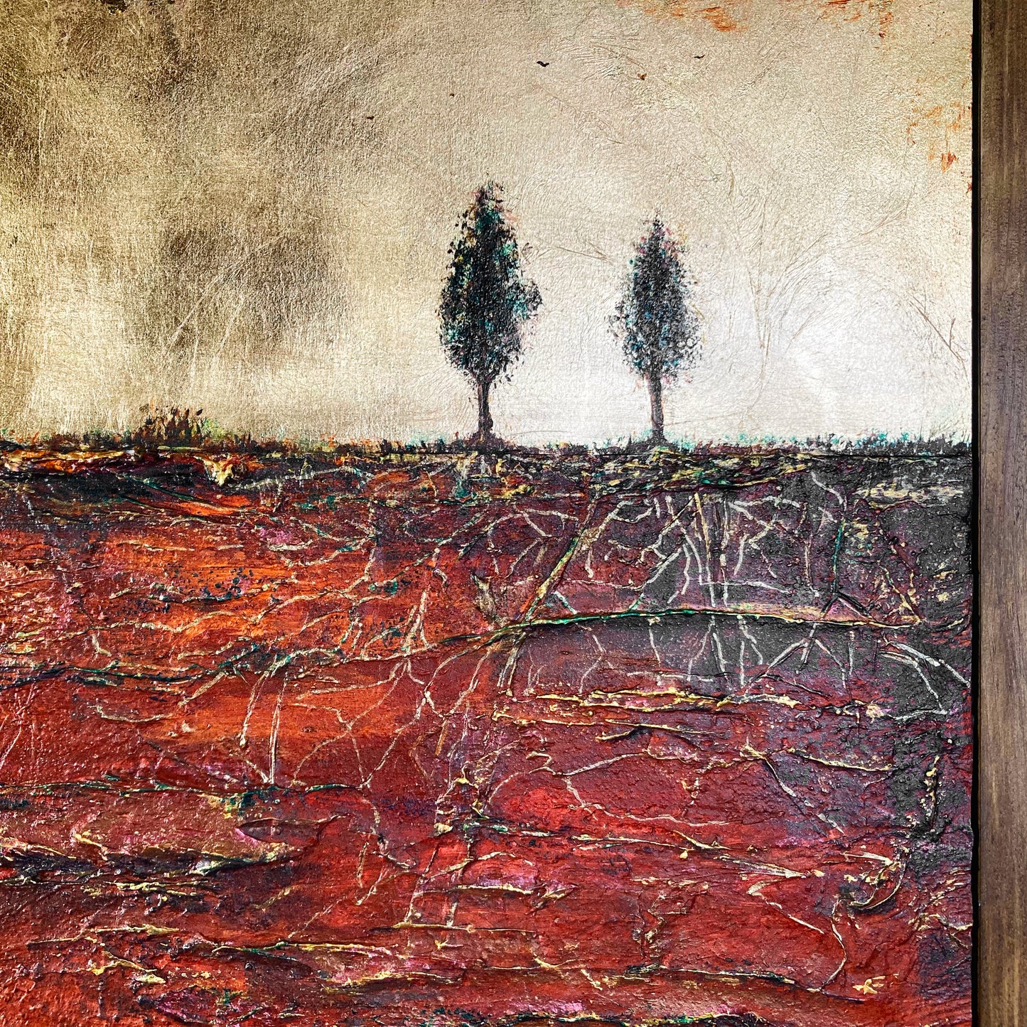 Beneath Our Brief Tread, 24x36" Wood Panel in handmade frame