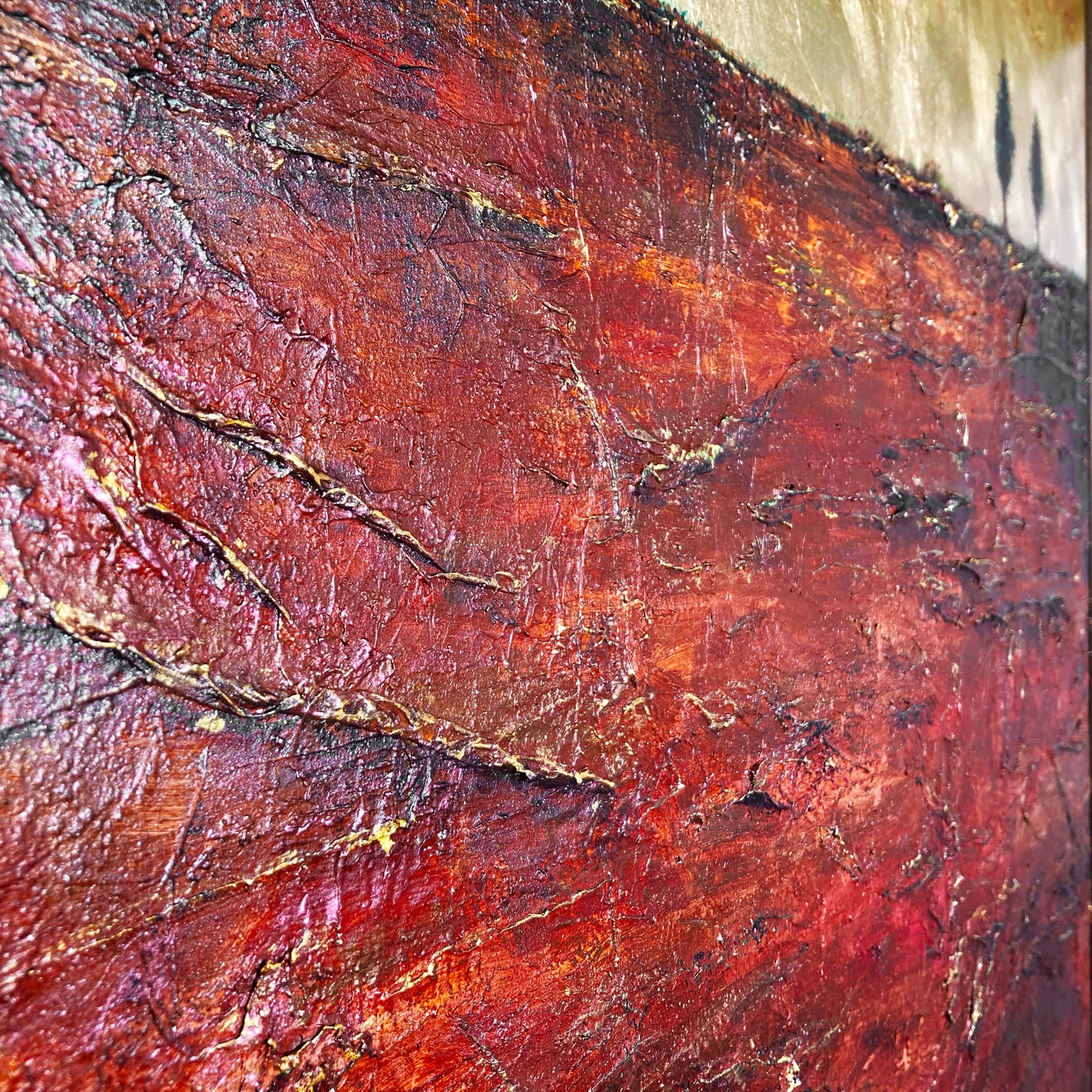 Beneath Our Brief Tread, 24x36" Wood Panel in handmade frame