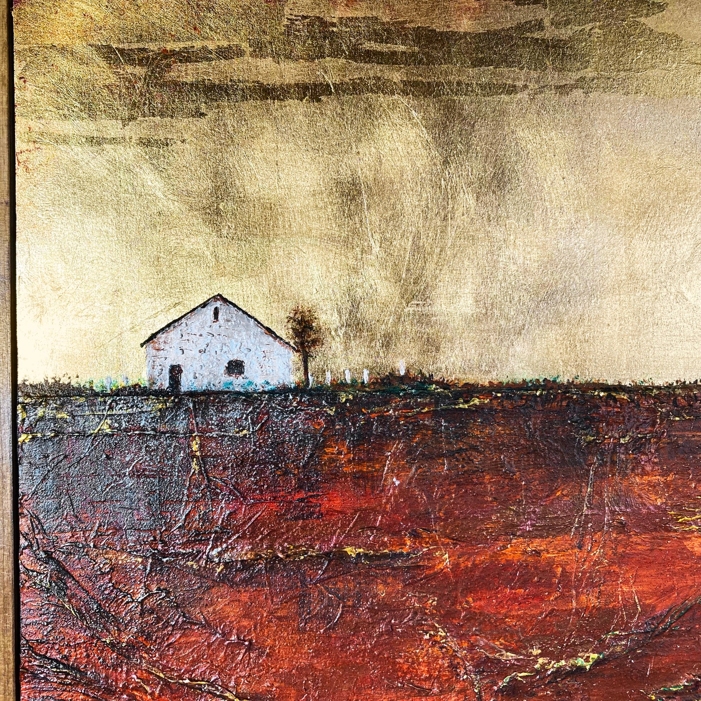 Beneath Our Brief Tread, 24x36" Wood Panel in handmade frame