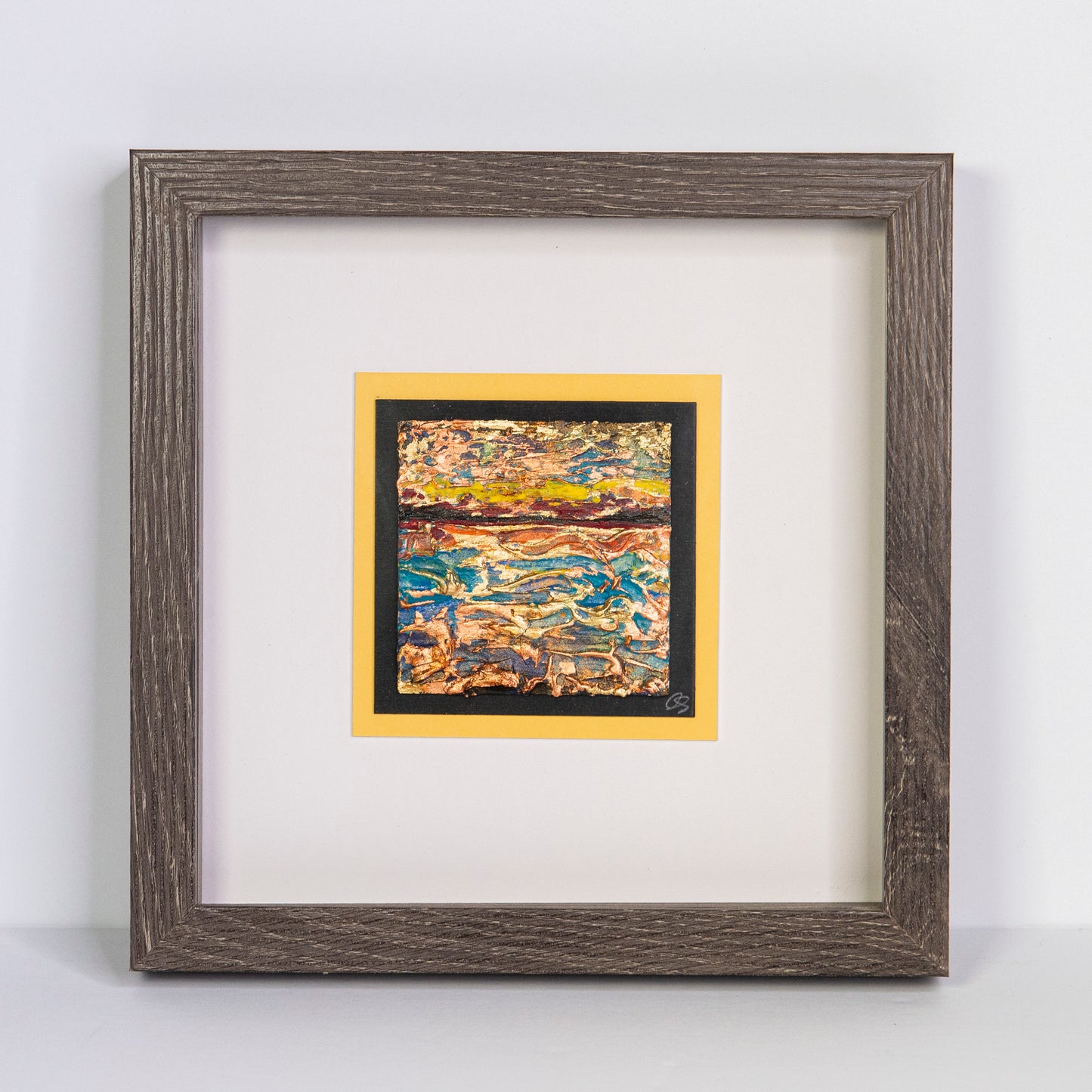 Range abstract, 8x8" Framed