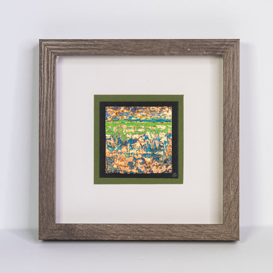Grassland abstract, 8x8" Framed