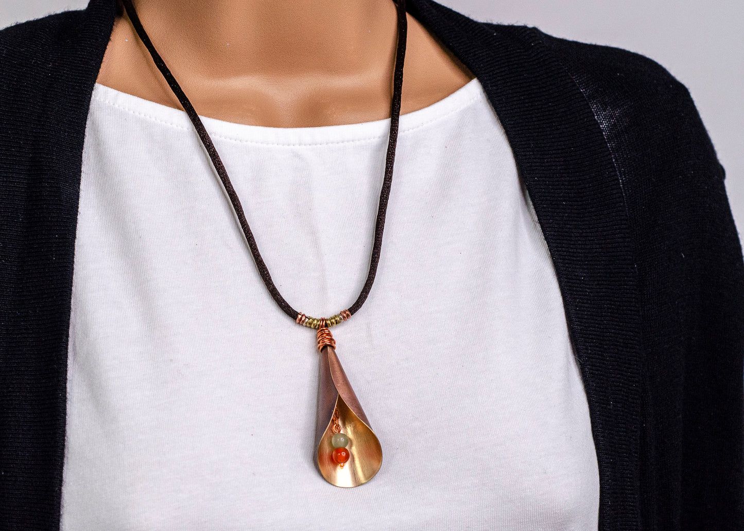 Calla Lily Necklace - Bronze