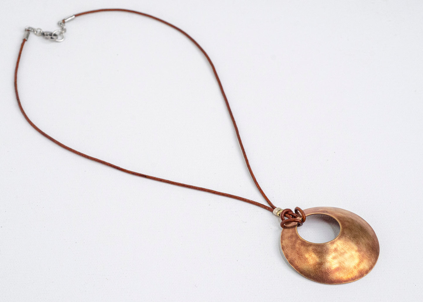 Wrapped Aperture Necklace - Large, Patinated Bronze