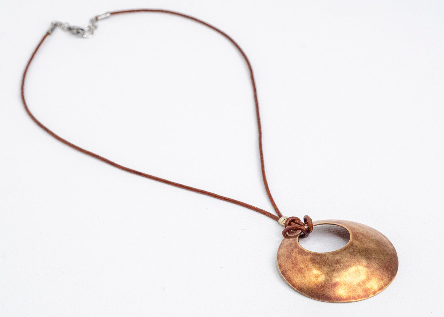 Wrapped Aperture Necklace - Large, Patinated Bronze