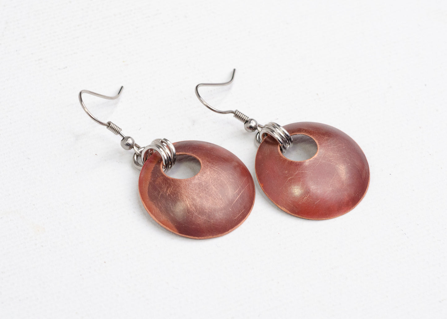 Aperture Earrings Patinated Copper