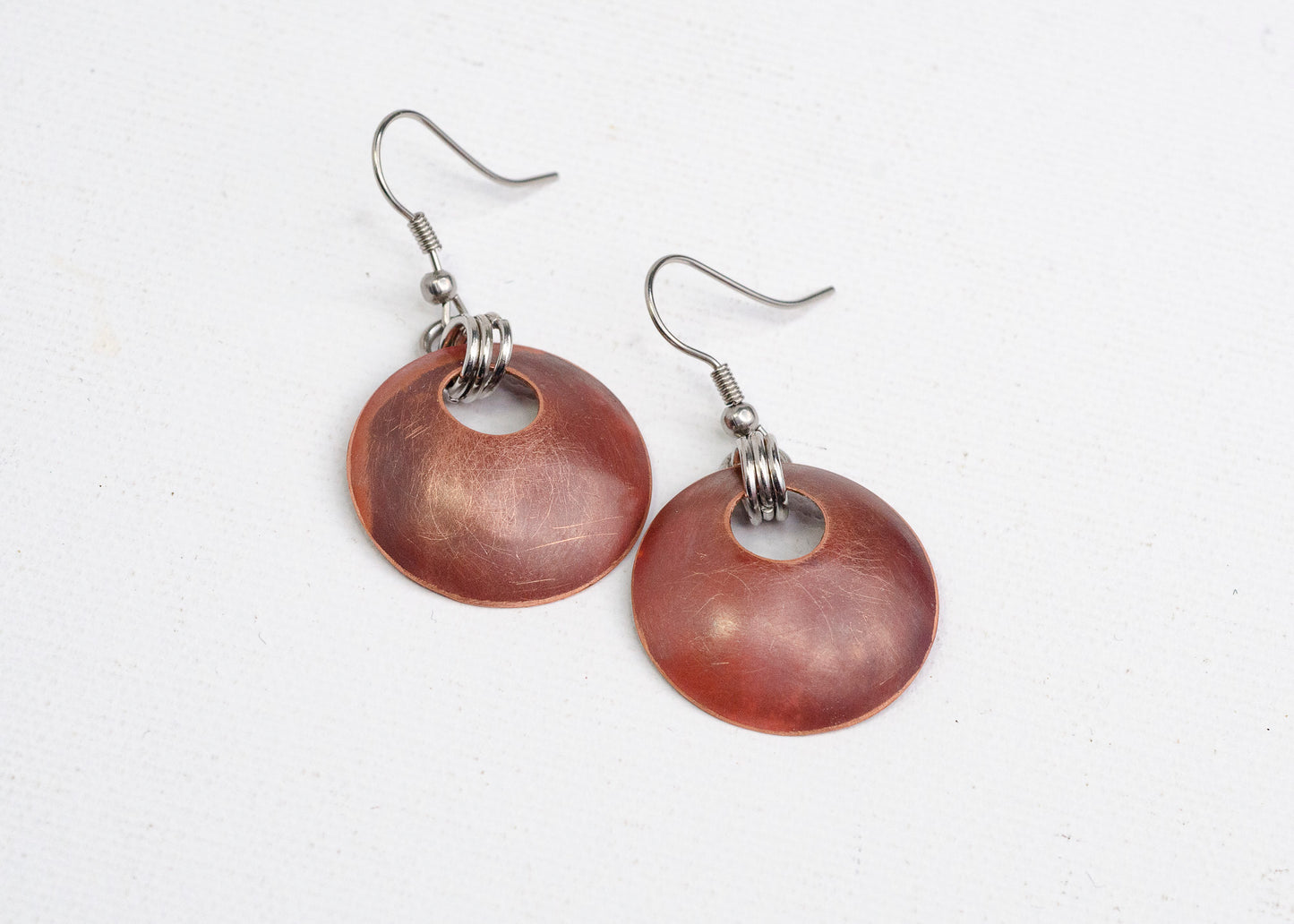 Aperture Earrings Patinated Copper