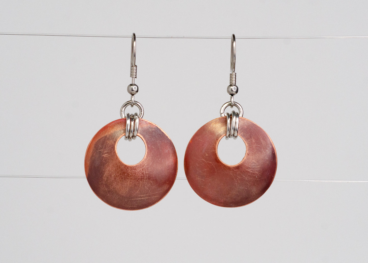 Aperture Earrings Patinated Copper
