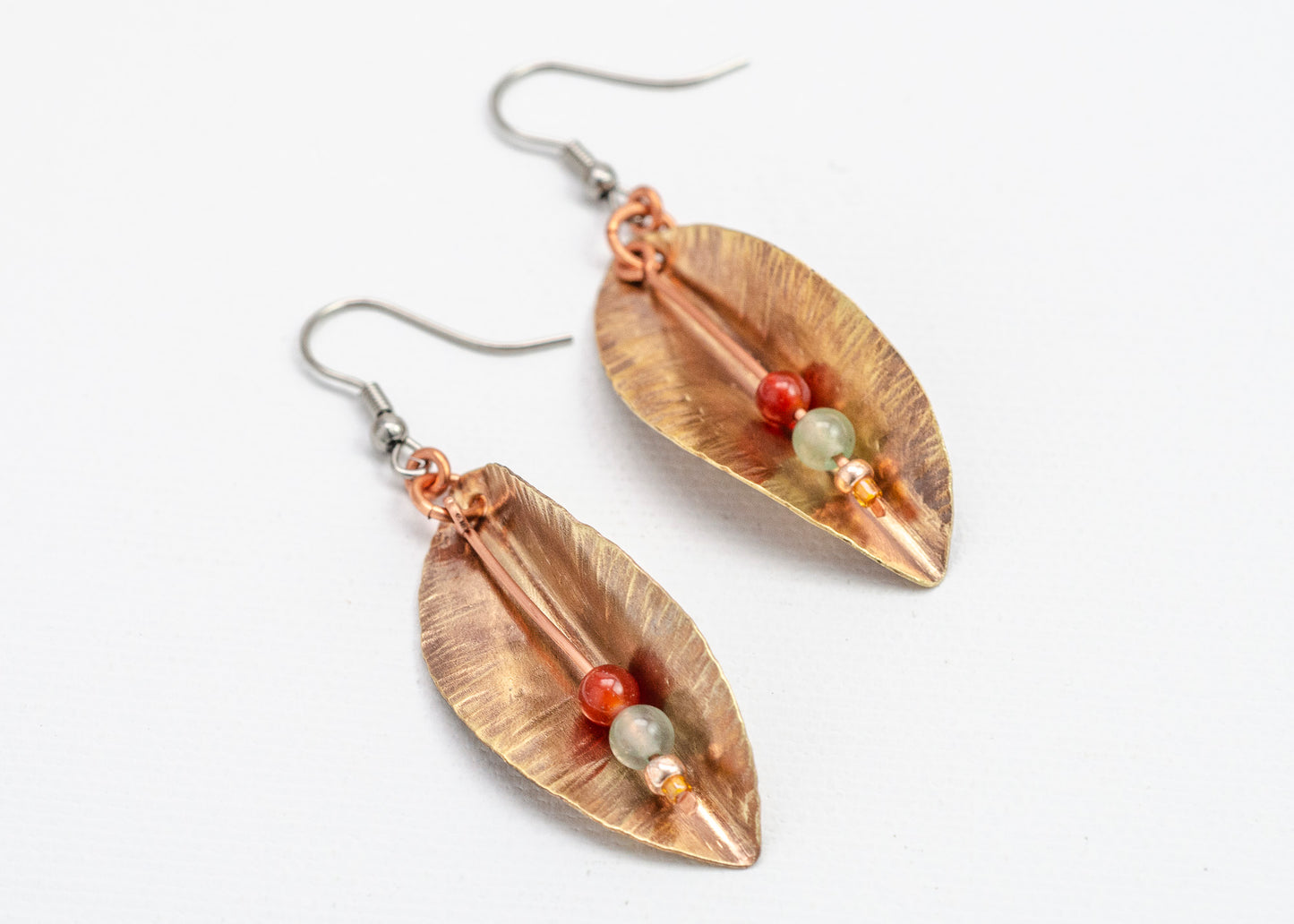 Spring Leaf Earrings Bronze