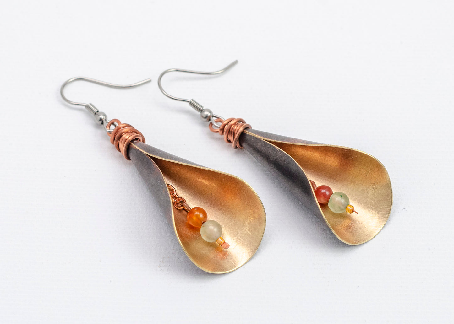 Calla Lily Earrings Bronze