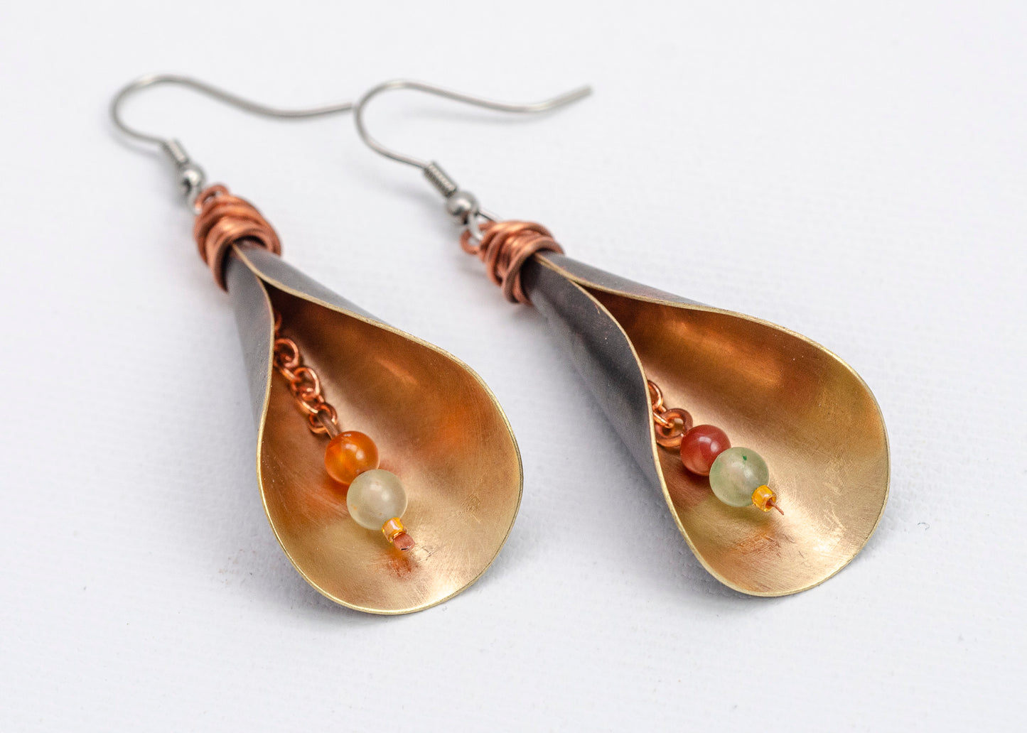 Calla Lily Earrings Bronze