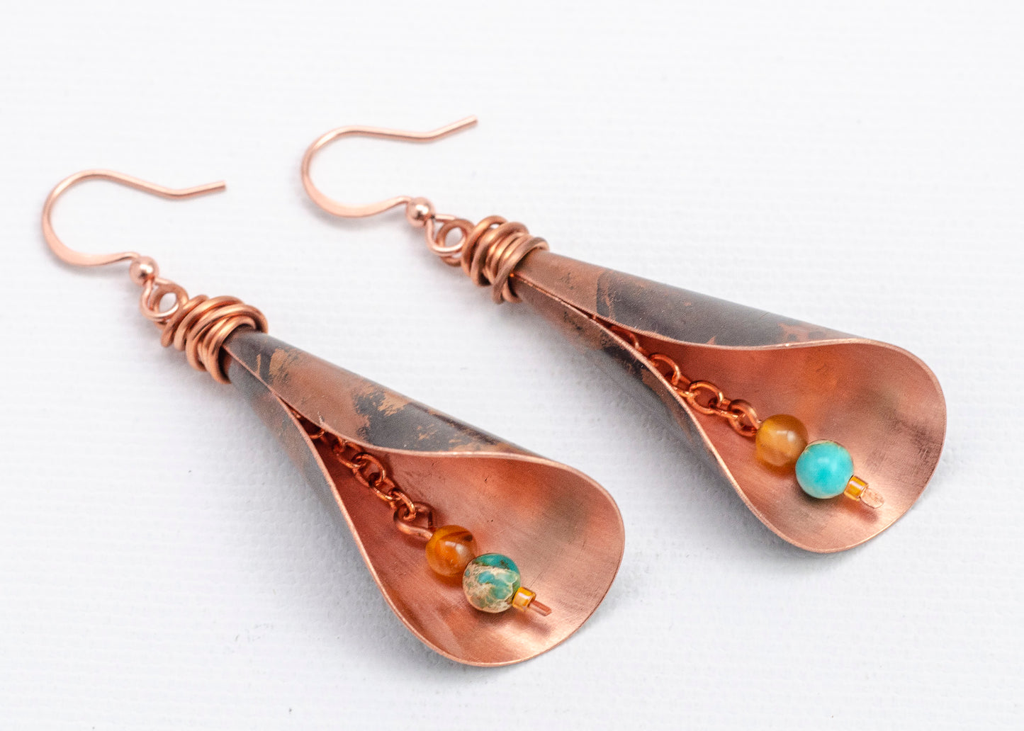 Calla Lily Earrings Copper