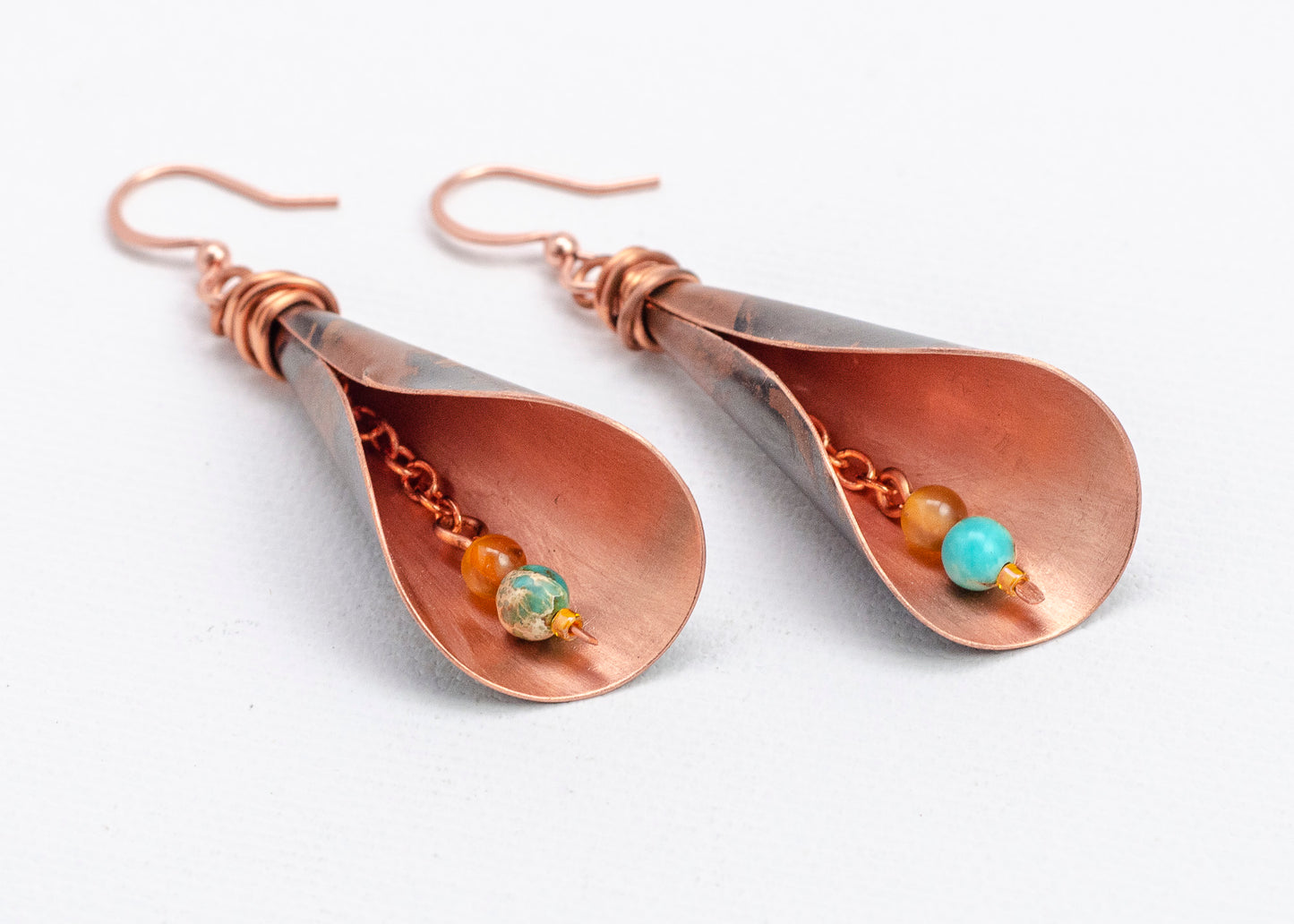 Calla Lily Earrings Copper