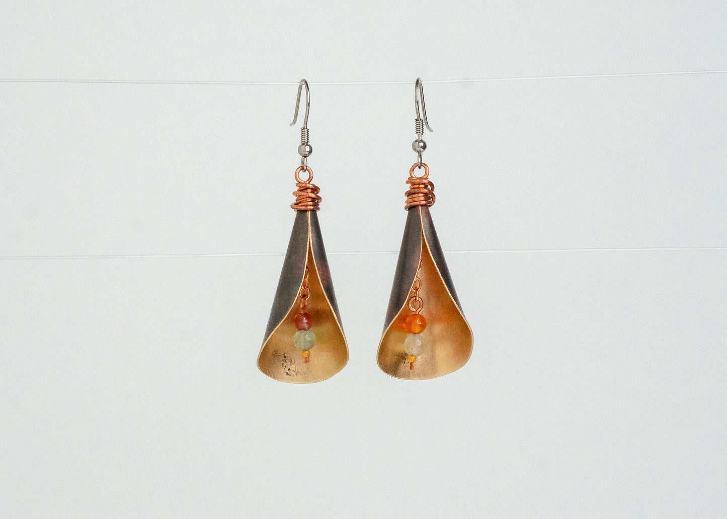 Calla Lily Earrings Bronze