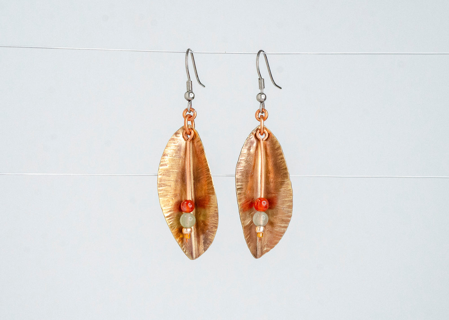 Spring Leaf Earrings Bronze