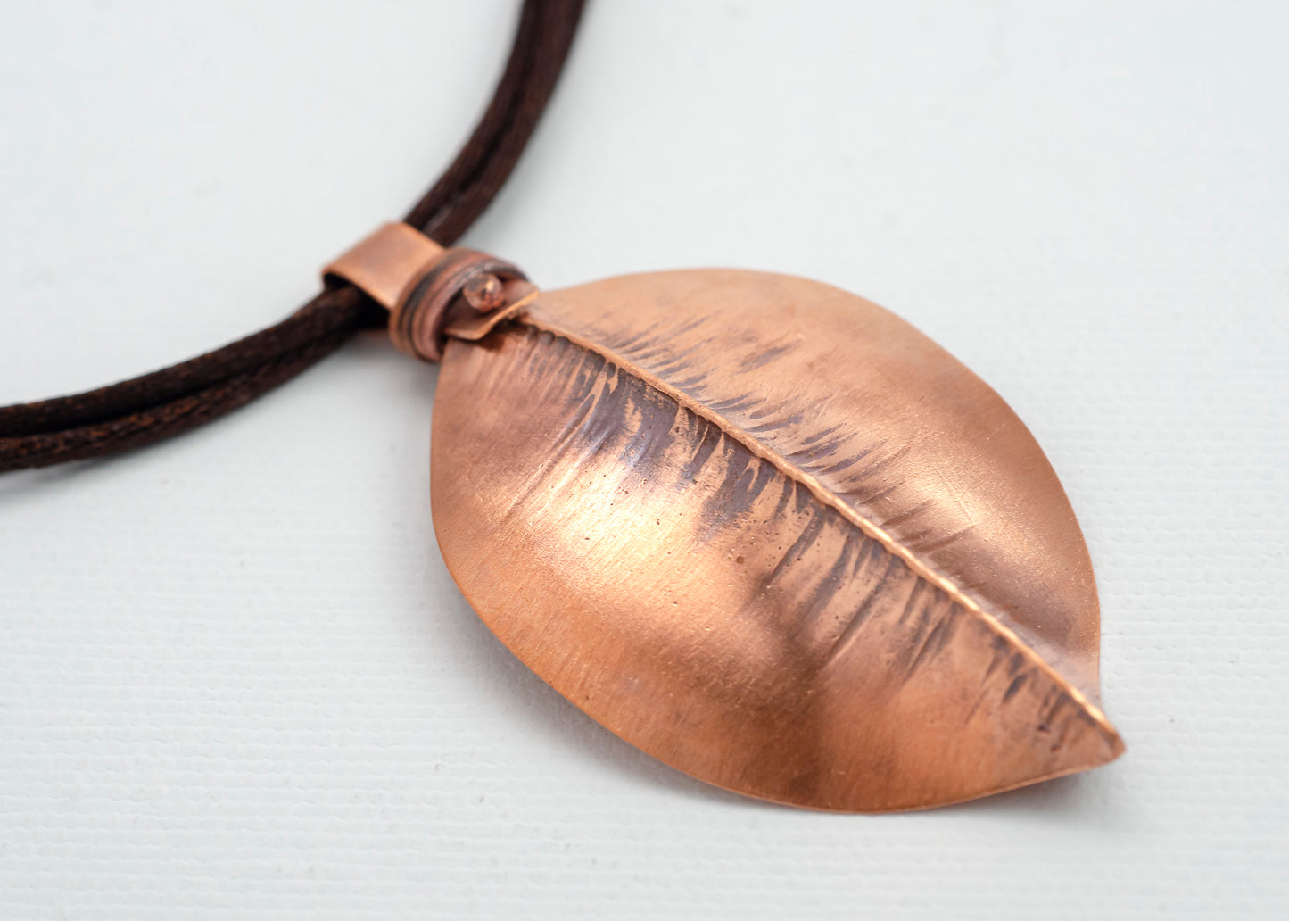 Fall Leaf Necklace Copper