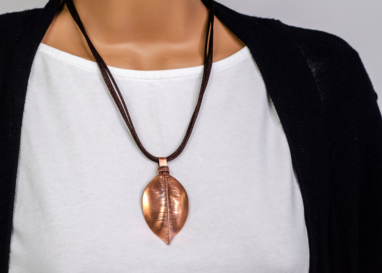 Fall Leaf Necklace Copper