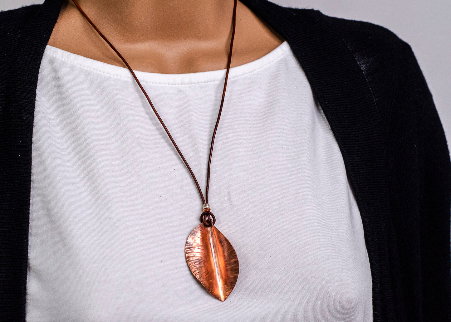 Spring Leaf Necklace Copper