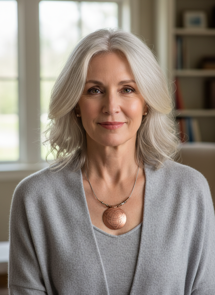 Etched Celtic Triquetra Necklace, in copper.