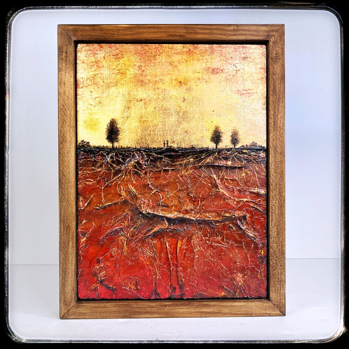 Our Roots Run Deep, 9x12" Wood Panel in handmade frame