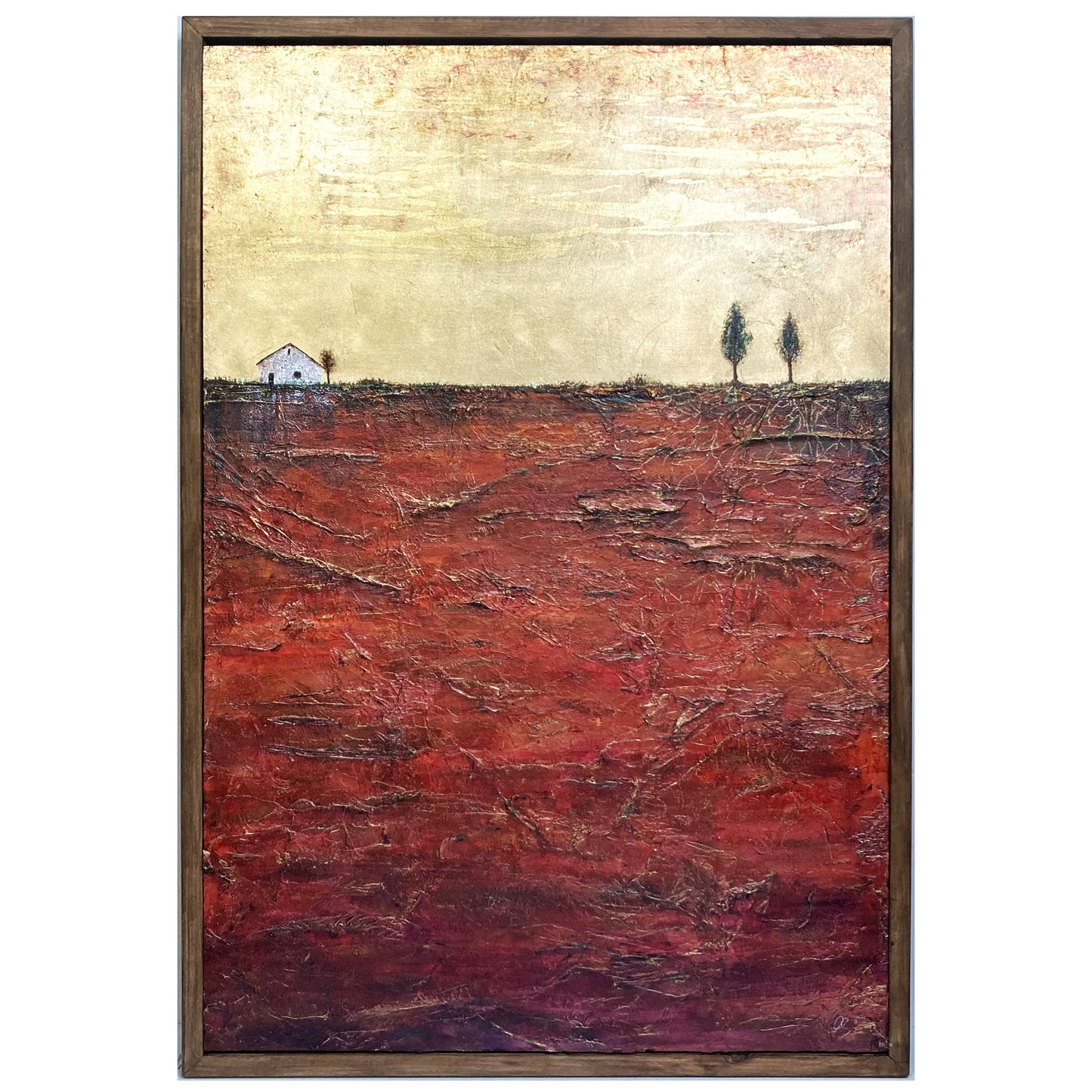 Beneath Our Brief Tread, 24x36" Wood Panel in handmade frame
