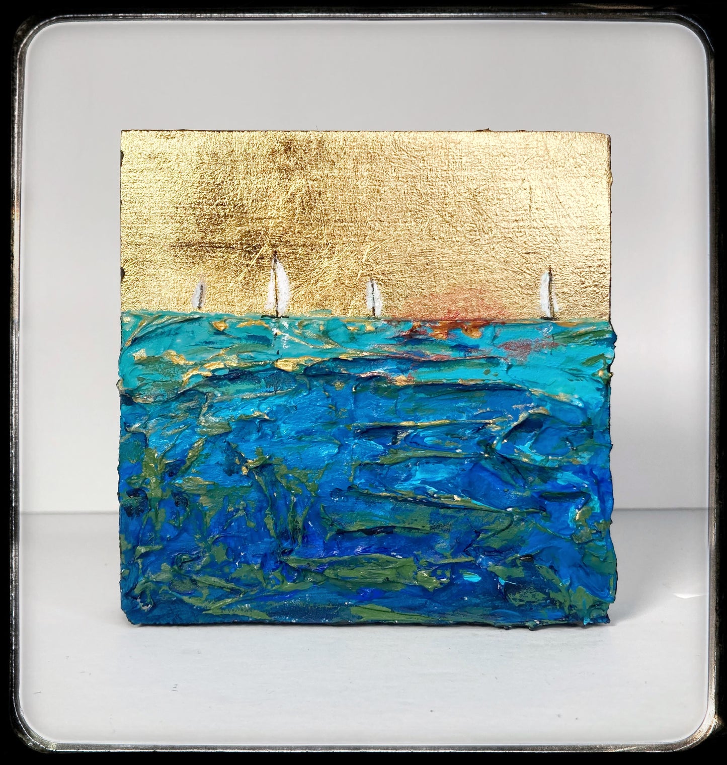 What Lies Beneath #4 - Mixed media metal miniature