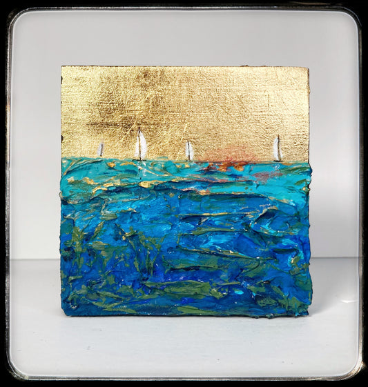 What Lies Beneath #4 - Mixed media metal miniature