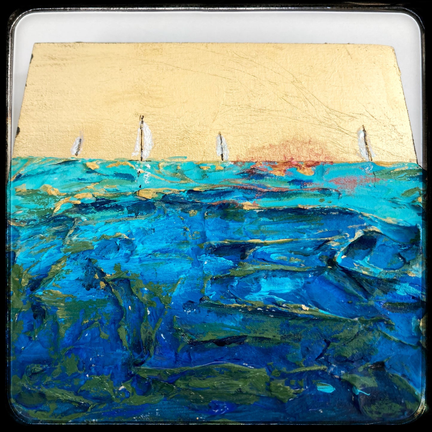 What Lies Beneath #4 - Mixed media metal miniature