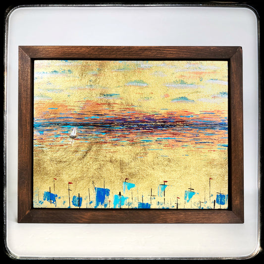 Into The Storm. 9x12" Wood Panel in handmade frame