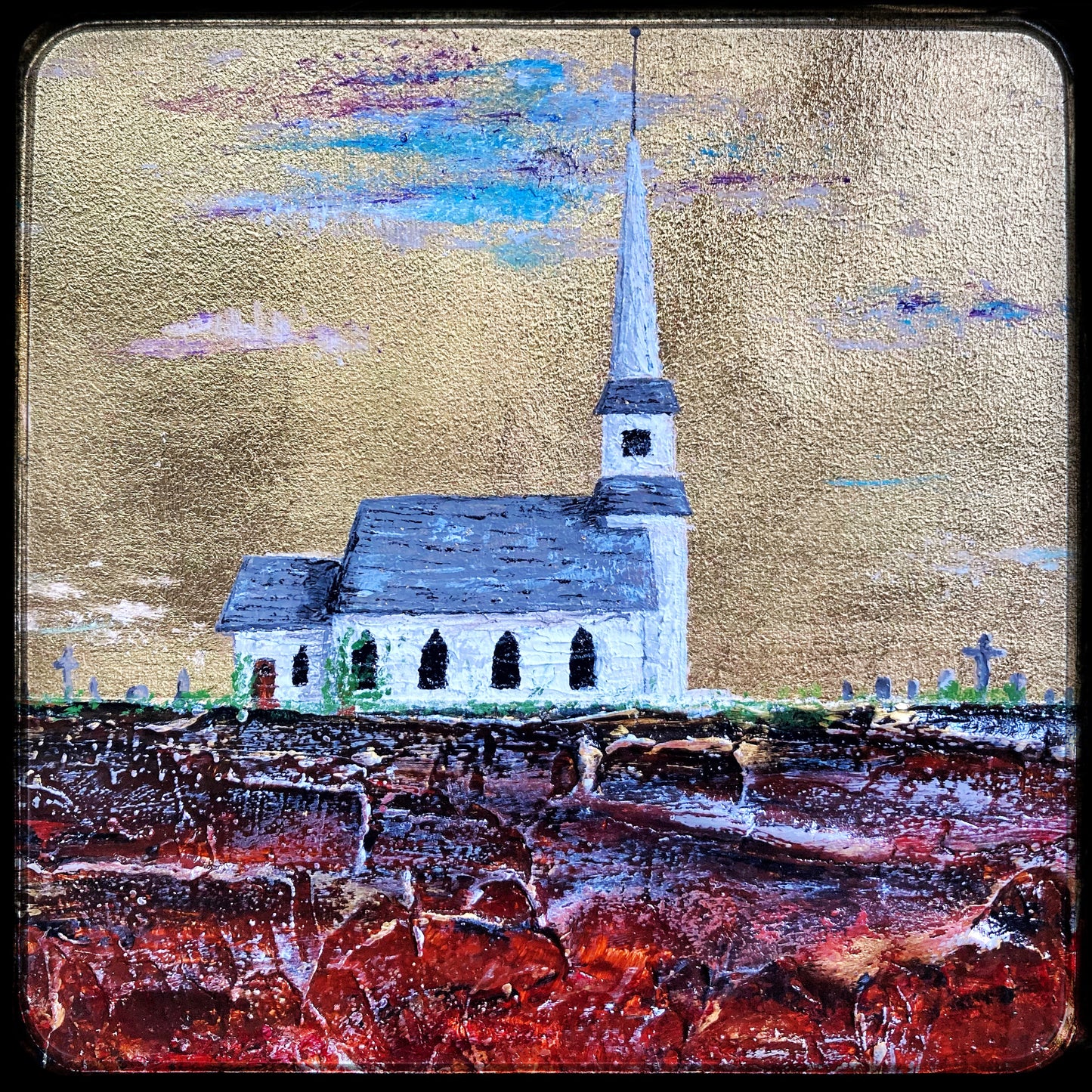 The Memory Keeper, 24x36" Wood Panel in handmade frame