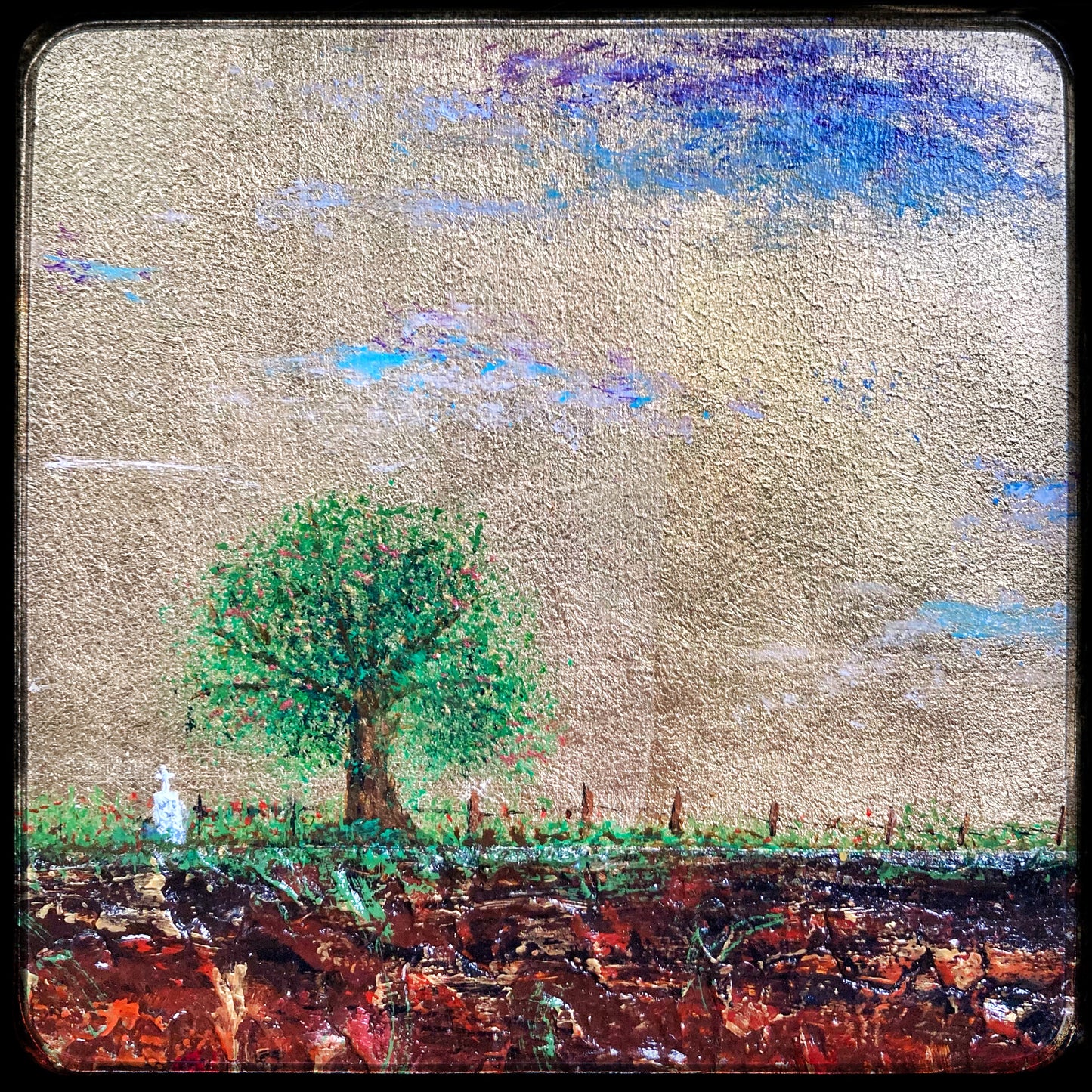 The Memory Keeper, 24x36" Wood Panel in handmade frame