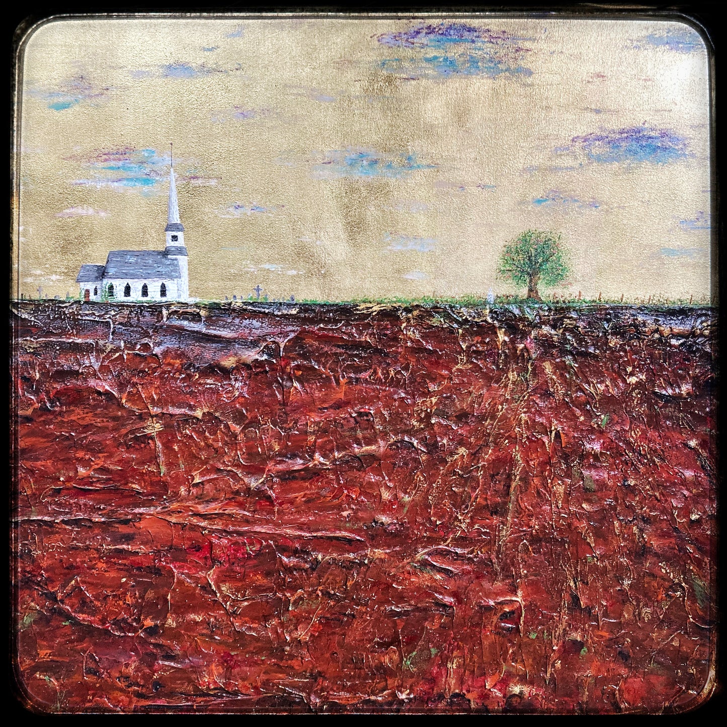 The Memory Keeper, 24x36" Wood Panel in handmade frame