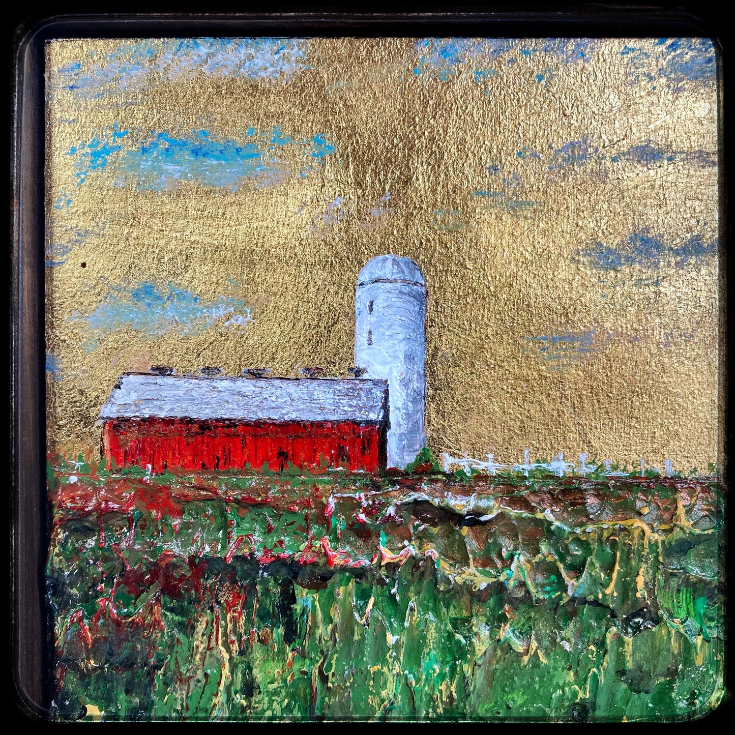 Give and Take, 9x12" Wood Panel in handmade frame