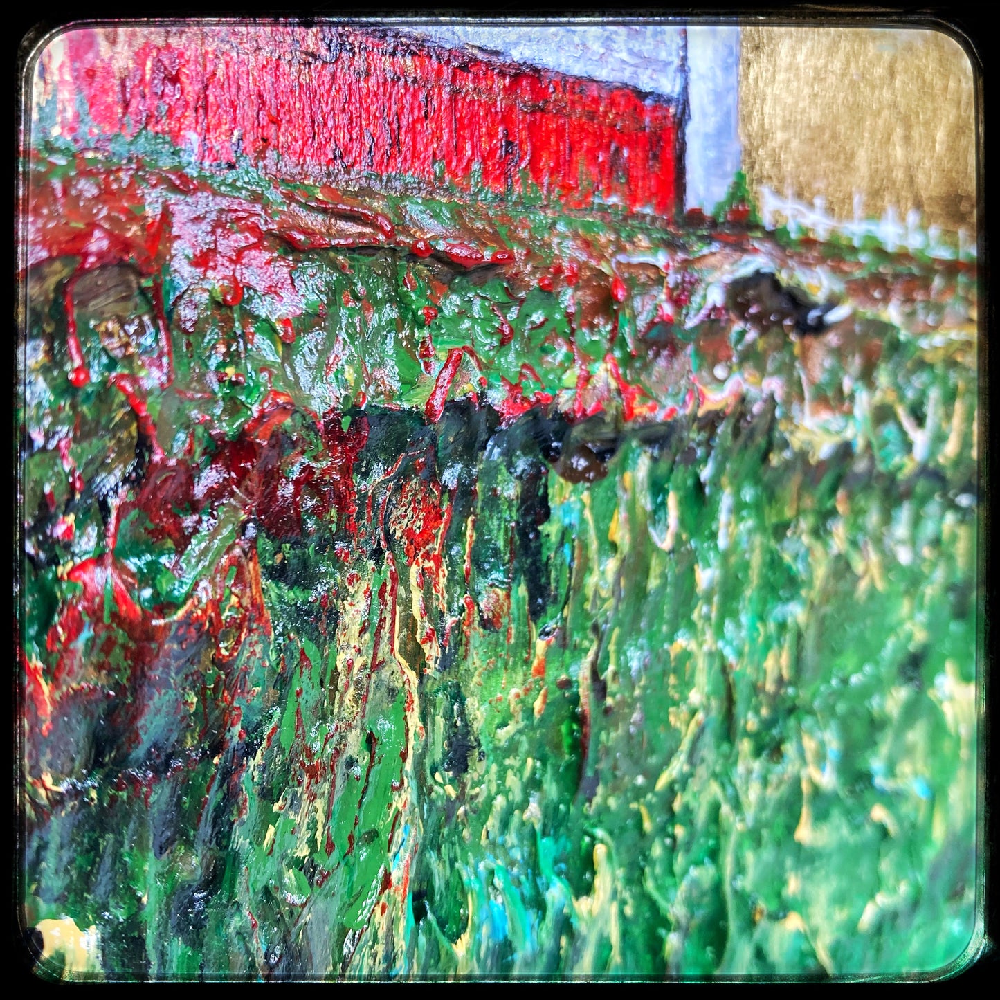 Give and Take, 9x12" Wood Panel in handmade frame