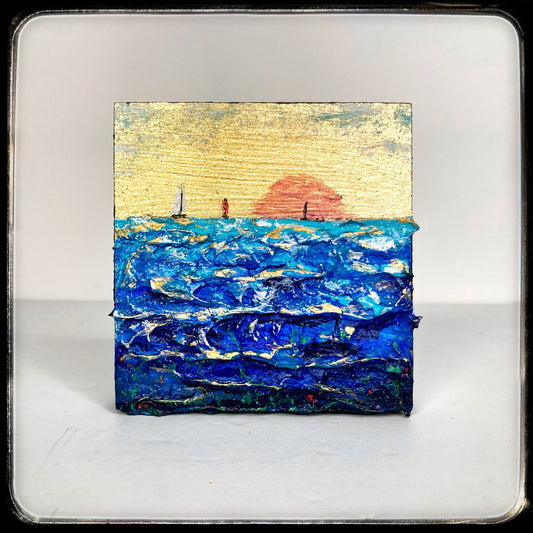 What Lies Beneath #7 - Mixed media metal miniature